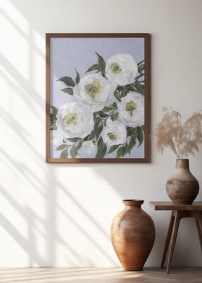 Evadne peonies in lilac Poster