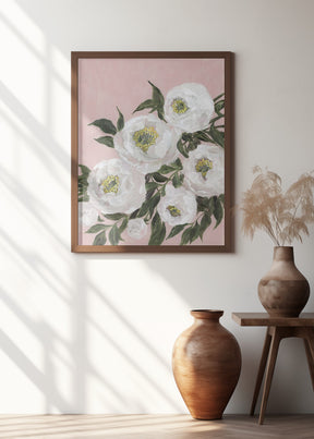 Evadne peonies in pink Poster