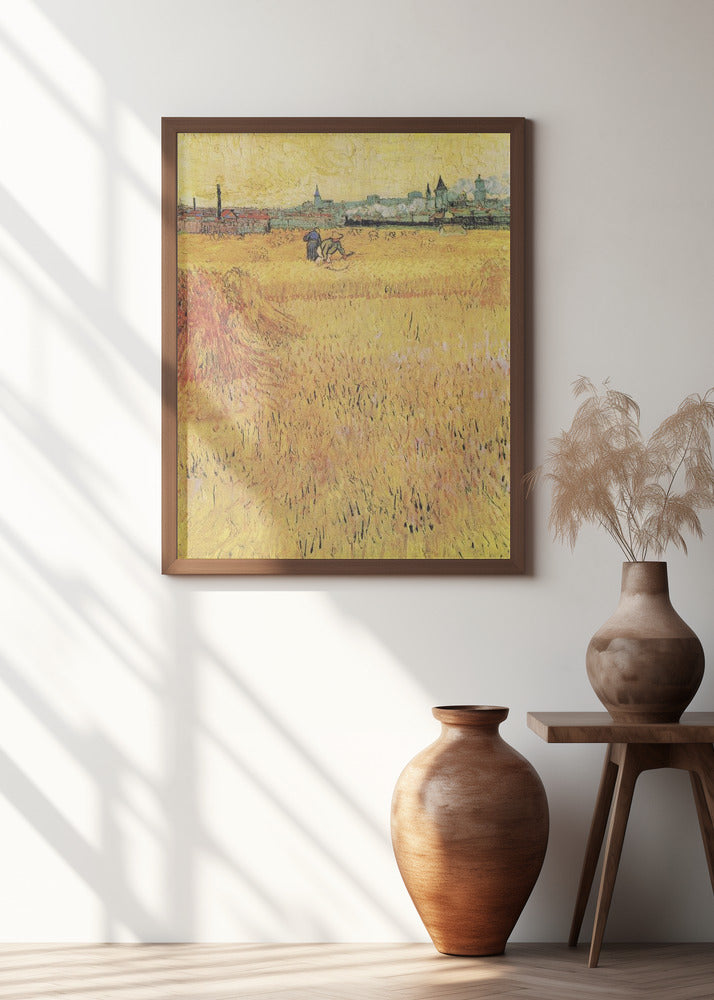 Wheat Field With View of Arles (1888) Poster