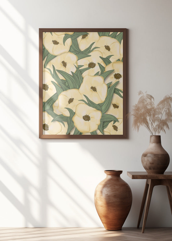 Yellow poppies Poster