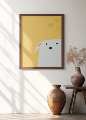 Cute Dog Yellow Poster