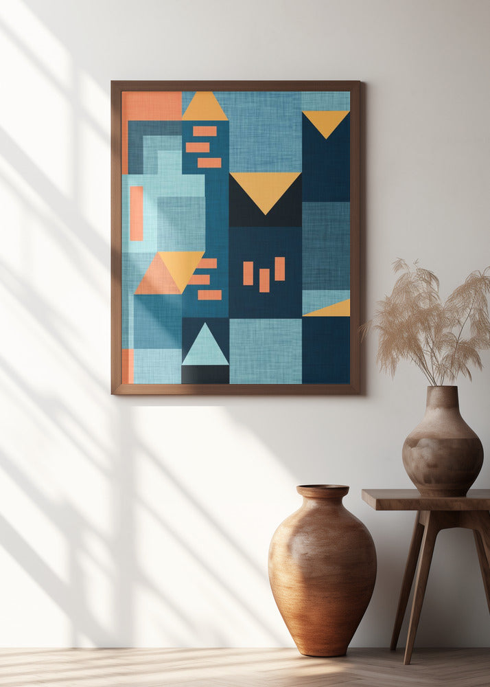 B Klee Coral Blue - Bauhaus Poster