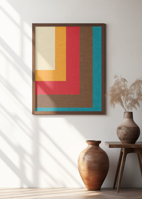 Abstract Mod Cube Beige Poster