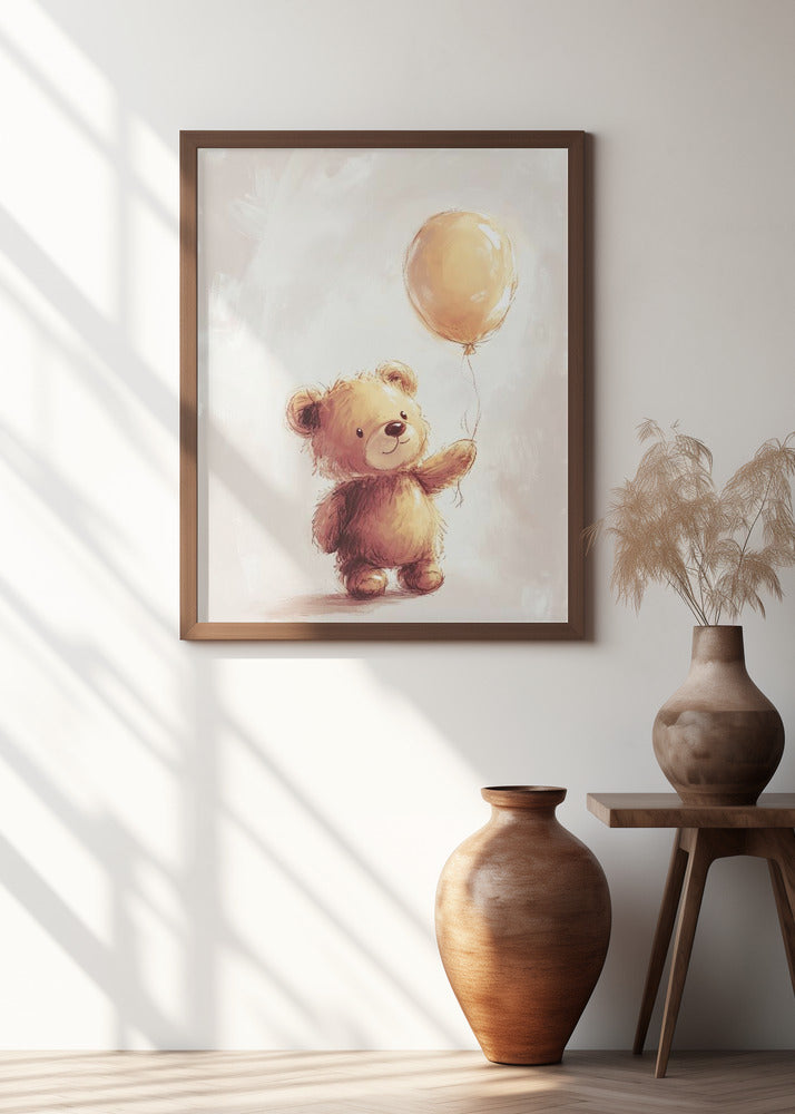 Teddy Bear and Balloon Poster