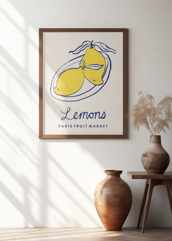 Food Art - Lemons Paris Fruit Market Poster