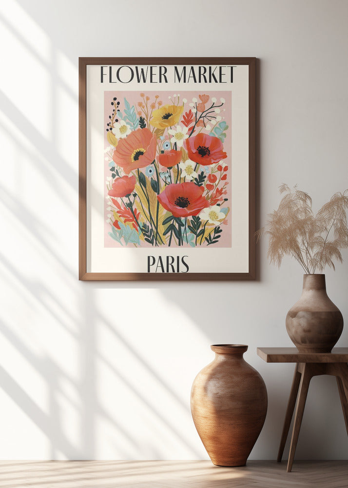 Flower Market Paris France Poster