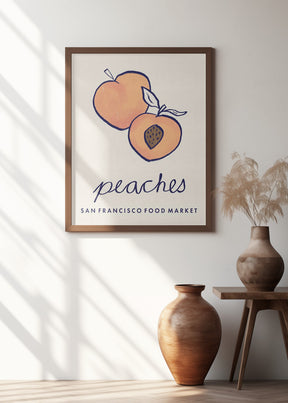 Food Art - Peaches San Francisco Food Market Poster