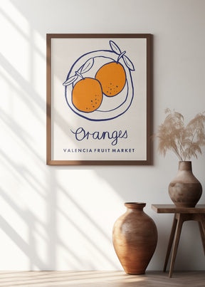 Food Art - Oranges Valencia Fruit Market Poster