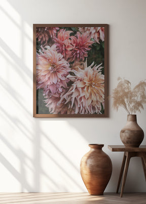 Pink Dhalias Poster