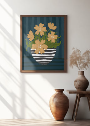 Striped Vase Poster