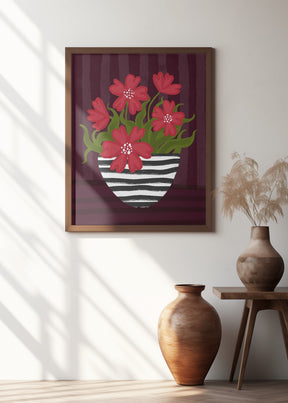 Striped Vase Poster