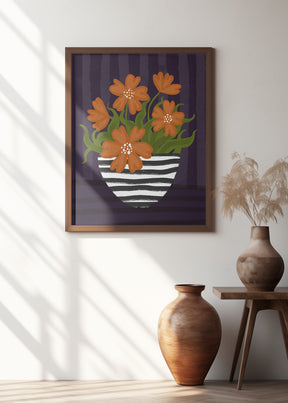 Striped Vase Poster