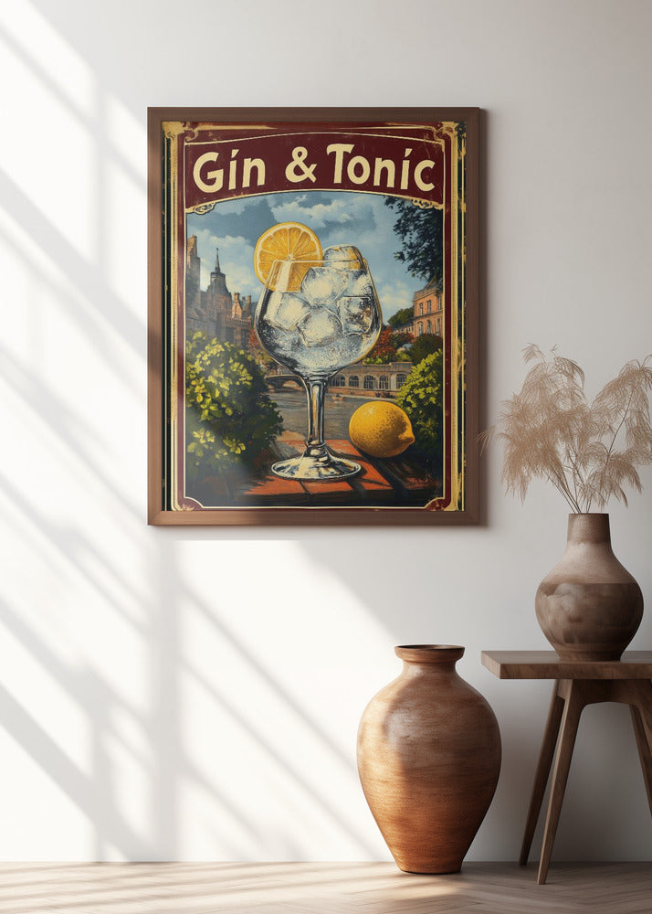 Gin &amp; Tonic Vintage Poster