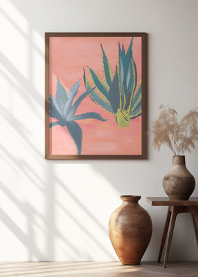 Pink Coral Cacti Poster