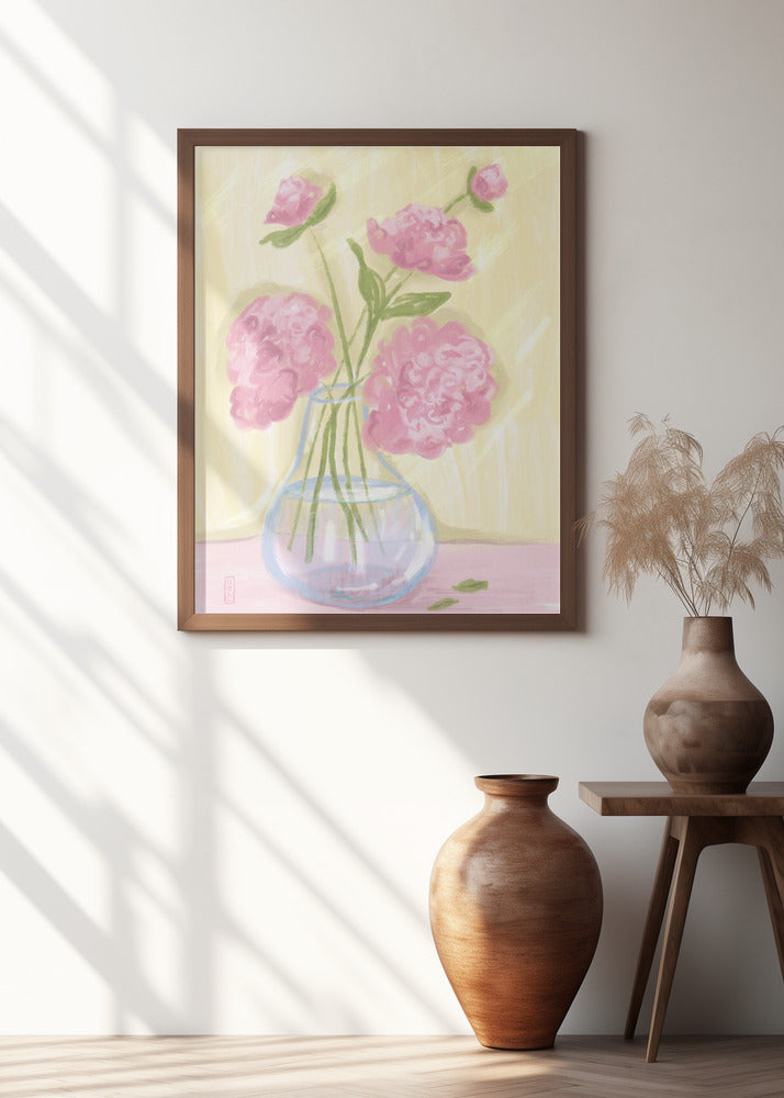 A Vase of Peonies Poster