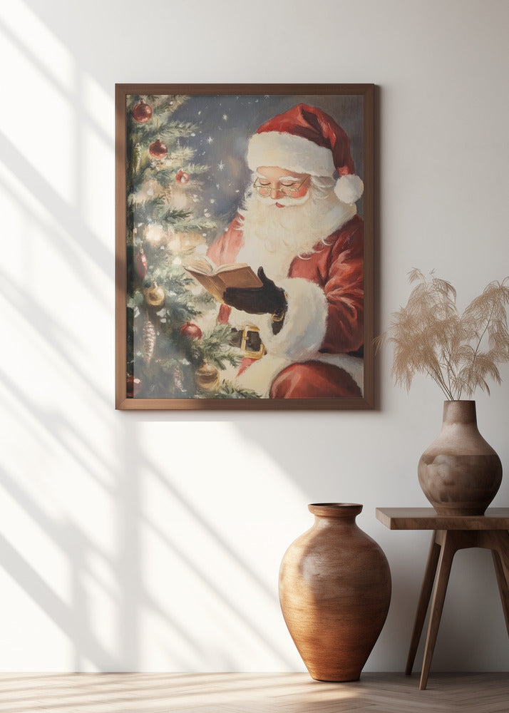 Santa Reading II Poster