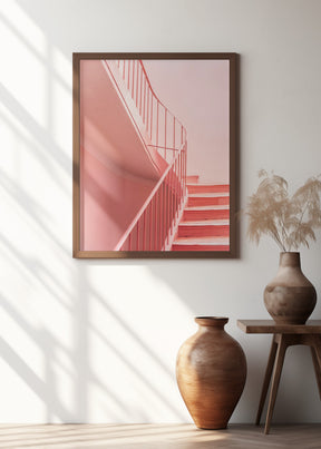 Pink Steps Cannes | Architectural Minimalism Poster