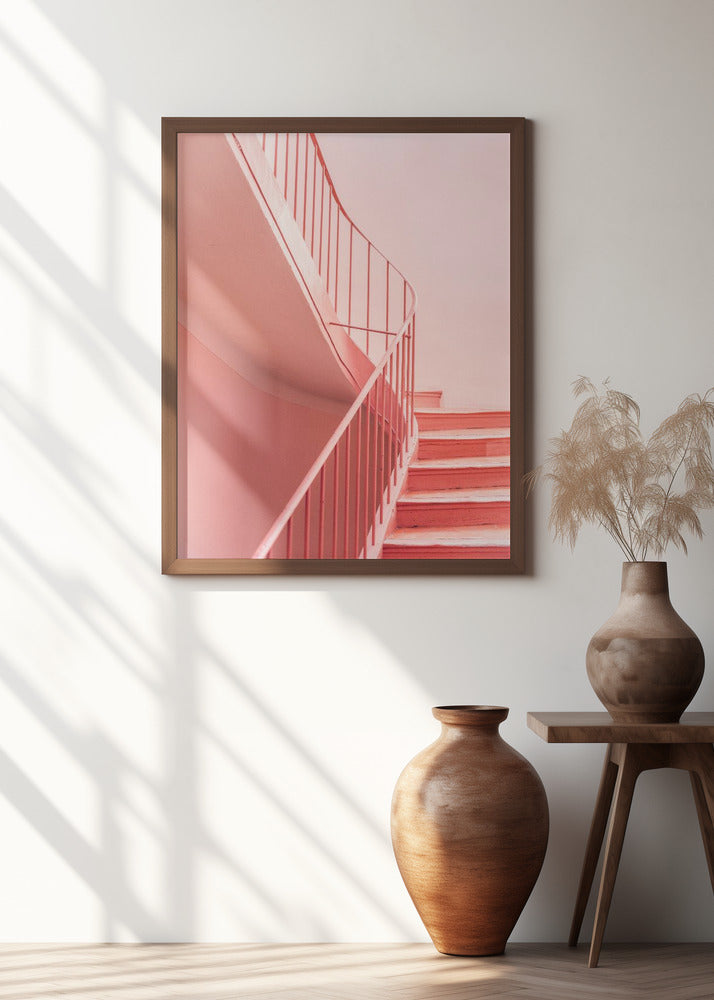 Pink Steps Cannes | Architectural Minimalism Poster