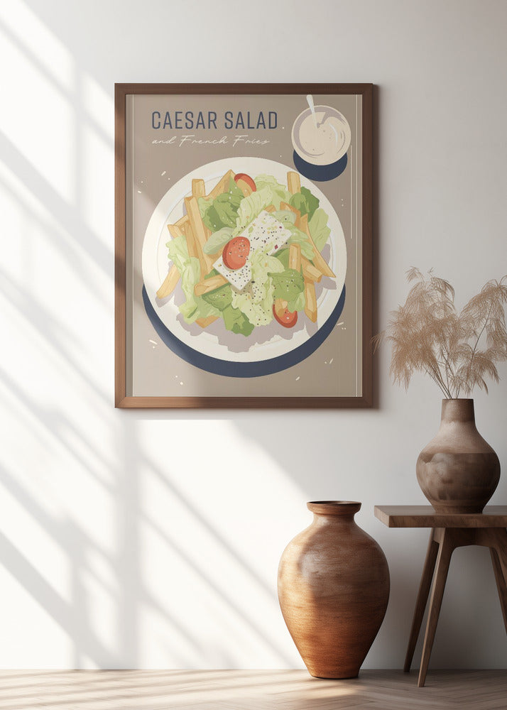 Caesar Salad and French Fries Poster