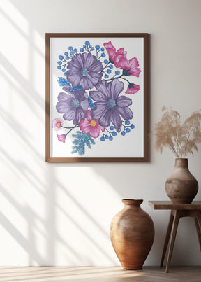 Pink and Purple Florals Poster