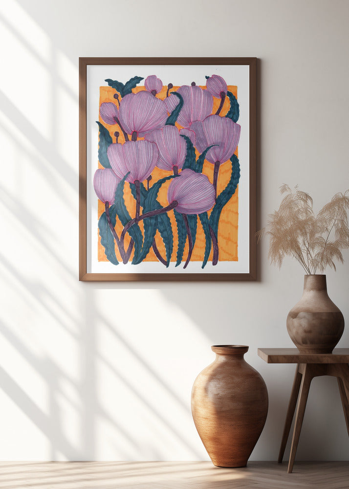 Purple Tulips Poster