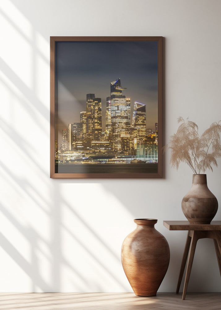 Magnificent NYC skyline with Hudson Yards in the evening Poster