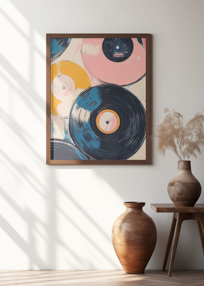 Retro Vinyl Records Poster