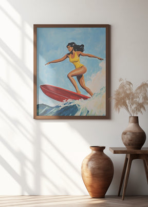 Surfing Girl Poster