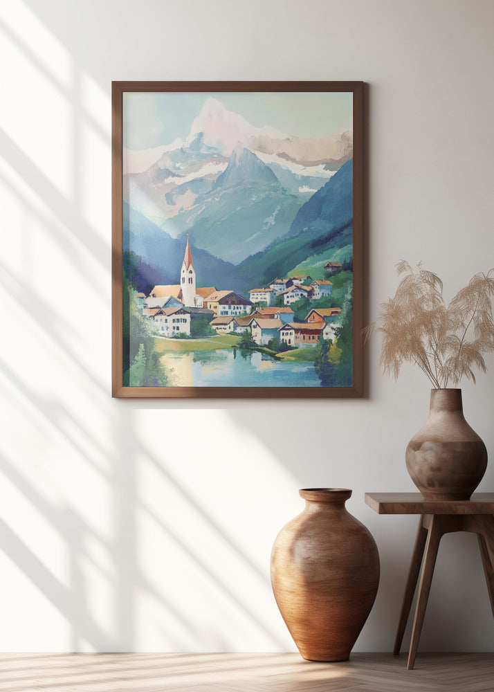 Grindelwald Switzerland Painting Poster