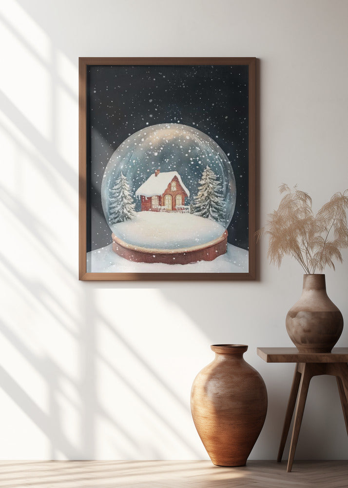 Snow Town Globe Poster