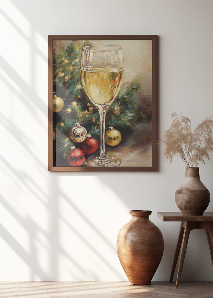 Christmas White Wine Poster