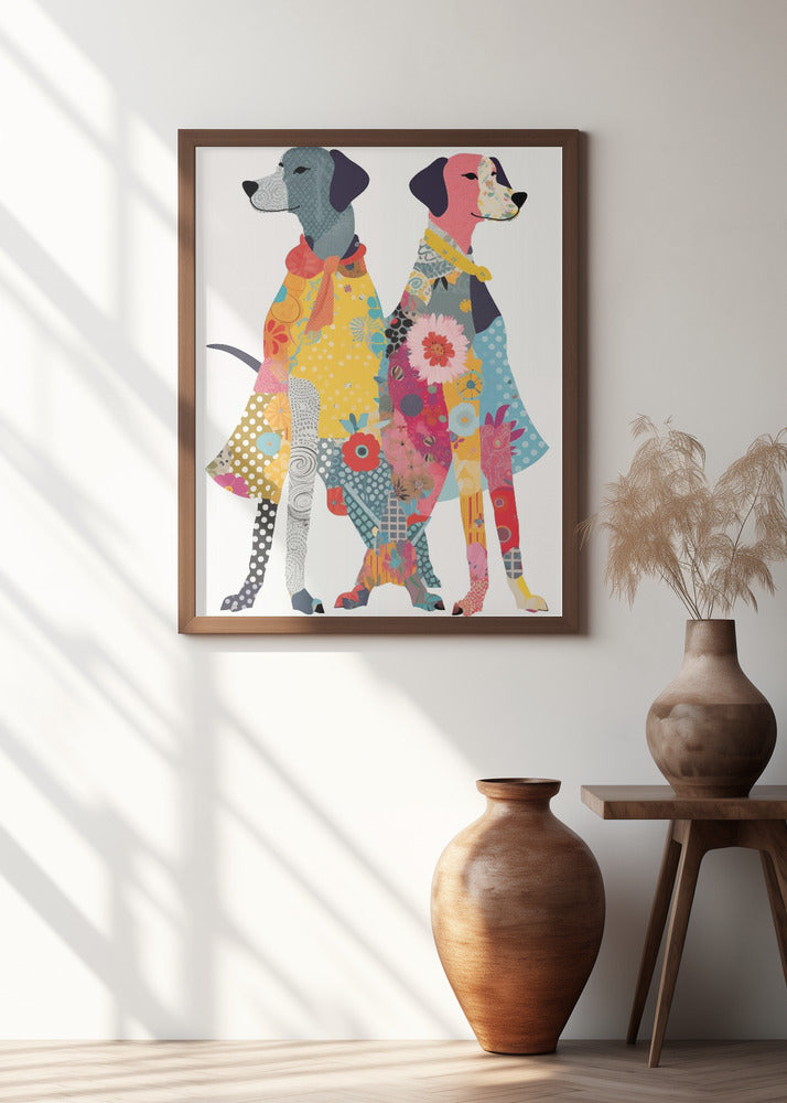 Colorful Dogs Poster