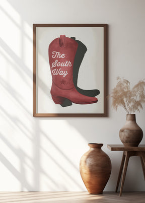 Cowgirl red boot print Poster