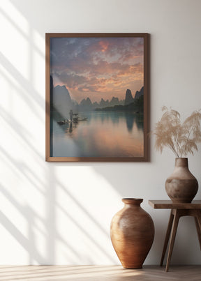 Li River Sunrise Poster