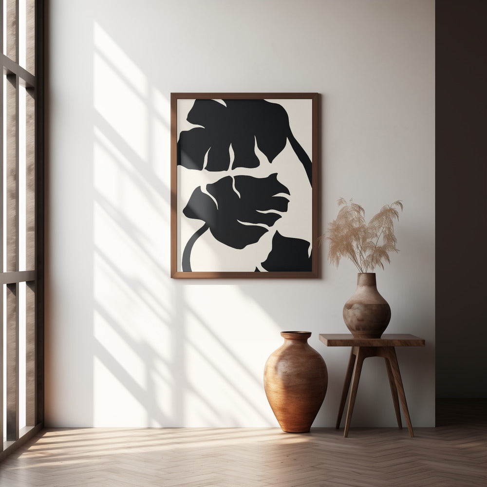 Monstera Black Poster