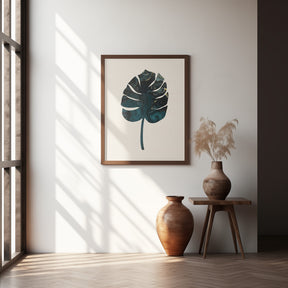 Monstera Marble Green Poster