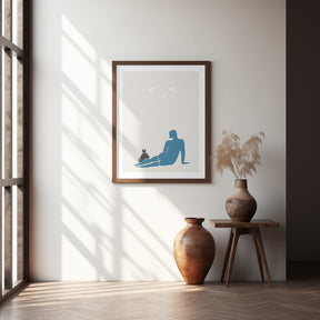 Woman and Cat Poster