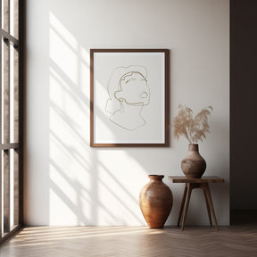 Abstract Face Line Art Poster