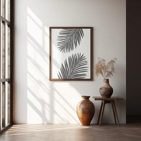 PALM LEAF 12 GRAPHITE GRAY Poster