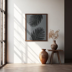 Palm Leaf Gray 02 Poster