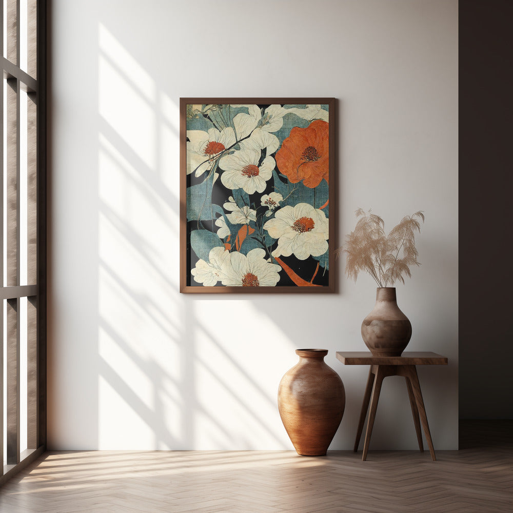 Asian Flowers Poster
