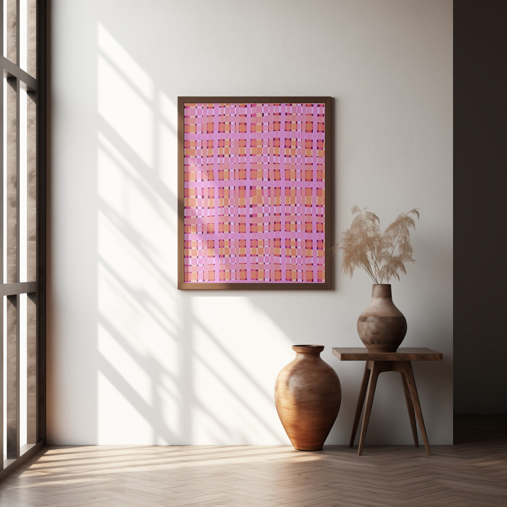 Pink Plaid Poster