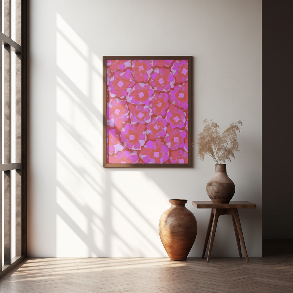 Cute Pink Blossom Pattern Poster