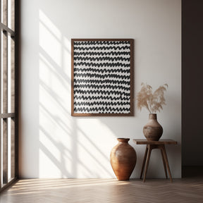 Simple Black ZigZag Pattern Poster