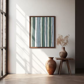 Smaragd Green Stripes Poster