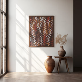 Red Earthy Waves Pattern Poster