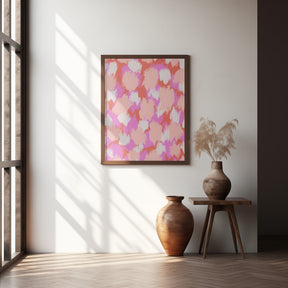 Pastel Pink And Orange Strokes Poster