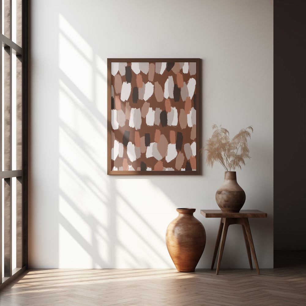 Pastel Earthy Strokes Pattern Poster