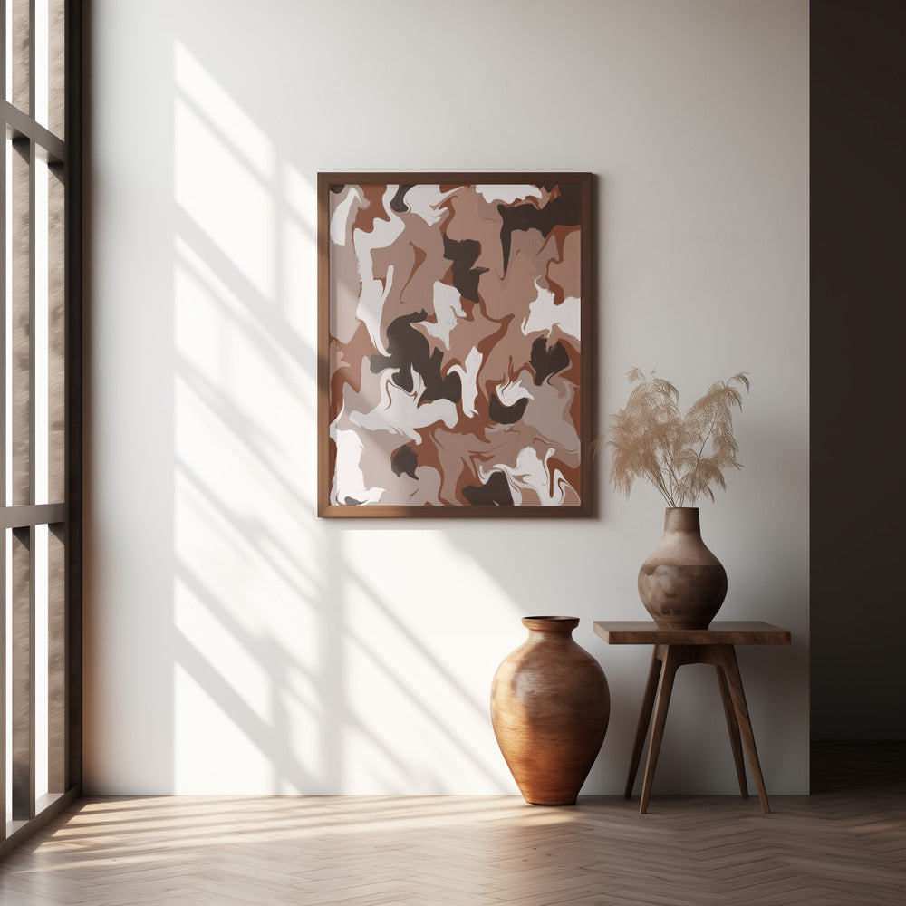 Liquid Earthy Strokes Pattern Poster