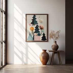 Cute Pine Tree Composition Poster